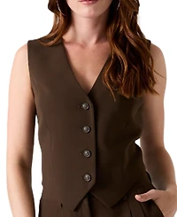 Guess Women's Theoline Perfect Tailored V-Neck Button-Up Vest