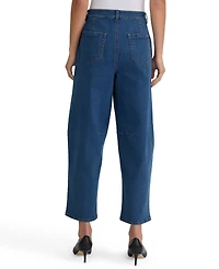 Jones New York Petite Barrel High-Rise Cropped Barrel-Leg Jeans
