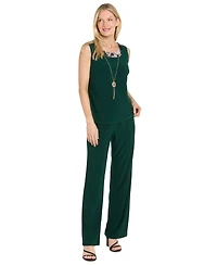 R & M Richards Women's Floral-Print Mesh Wide-Leg Jacket, Cami and Pants Set