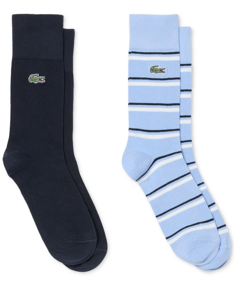 Lacoste Men's Ribbed Crew Socks, 2-Pack