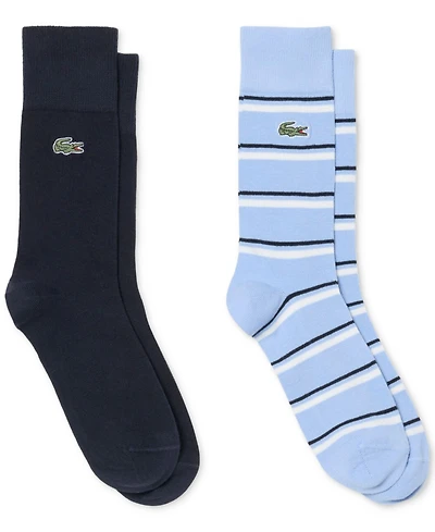 Lacoste Men's Ribbed Crew Socks, 2-Pack