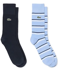 Lacoste Men's Ribbed Crew Socks, 2-Pack