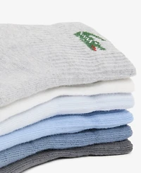 Lacoste Men's Ribbed Cotton-Blend Crew Socks, 6-Pack
