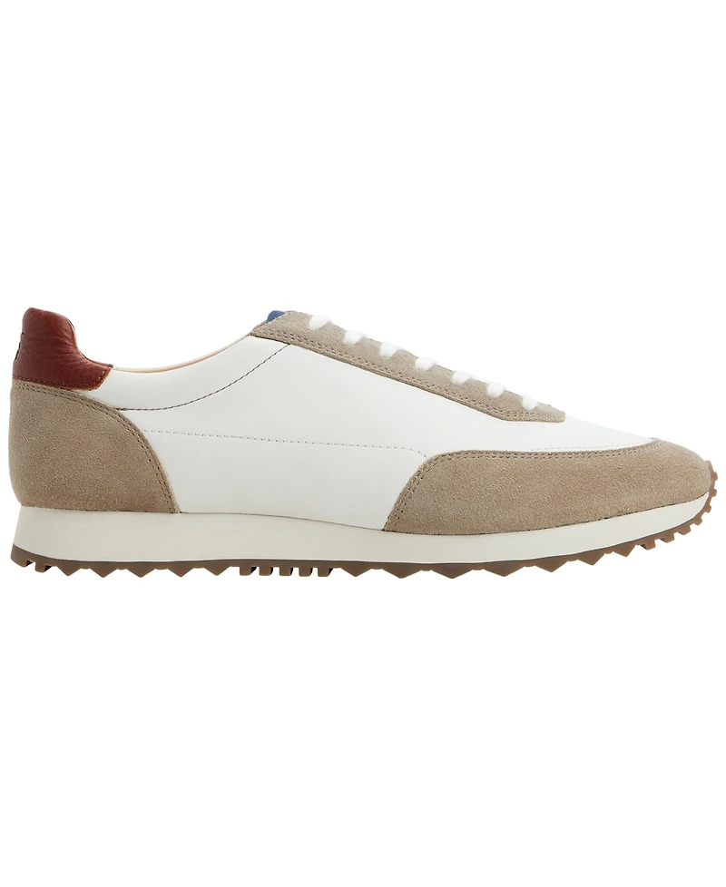 B by Brooks Brothers Men's Arverne Leather Round-Toe Sneakers