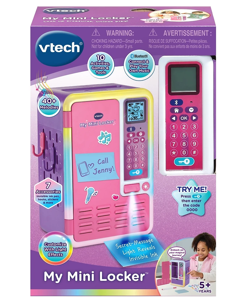 VTech My Mini Locker Customizable Bluetooth Music Learning Toy, Ages 5+
