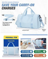 Aronkl Airline Approved Yoga Workout Weekender Duffle Bag, Wet Pocket and Shoe Compartment