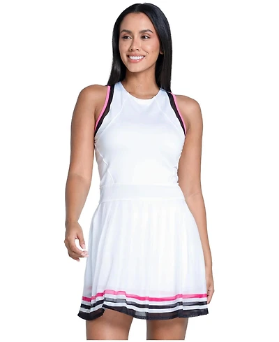 Lucky Love Women's Kinetic Energy Crewneck Sleeveless Fitted Dress
