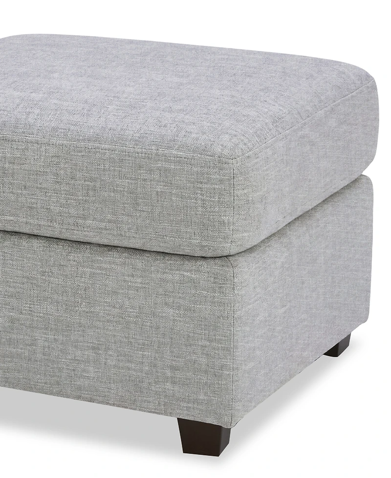 Lorrana 24" Fabric Reversible Back Cushion Ottoman, Macy's Exclusive
