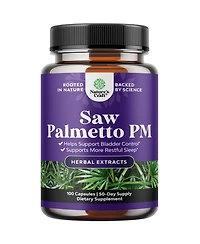 Nature's Craft Nighttime Defense Saw Palmetto Supplement for Men with Lycopene, Melatonin 100 Count