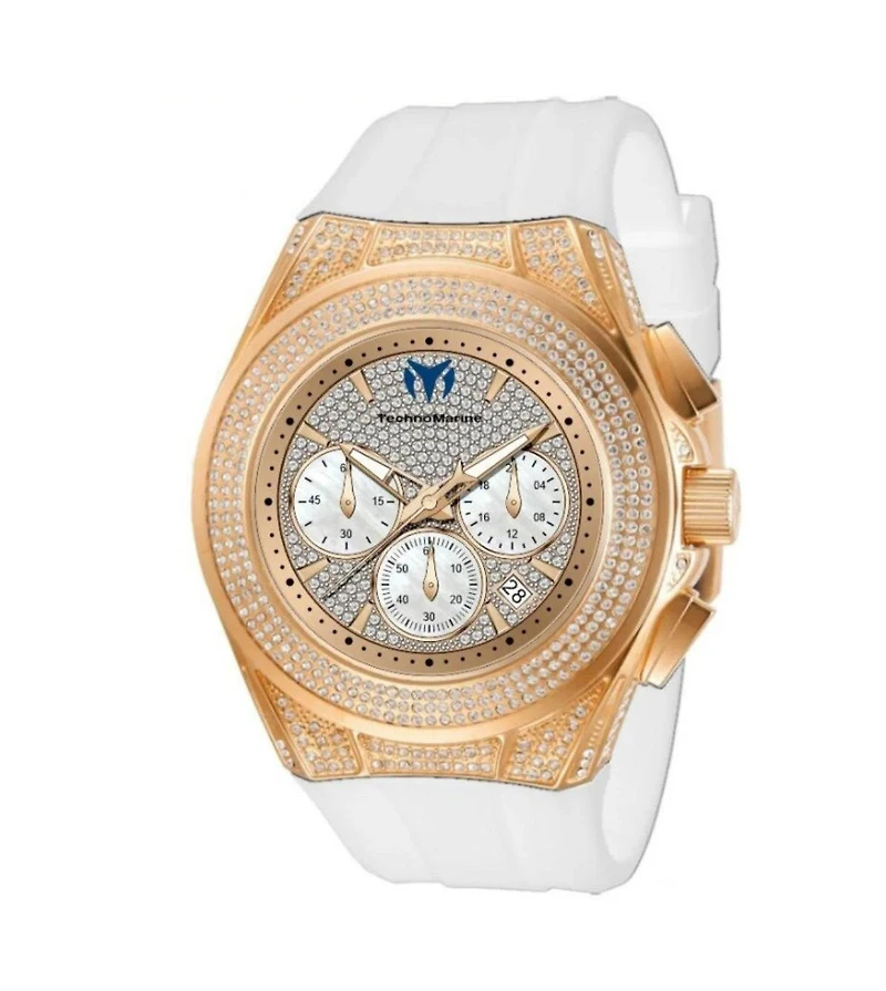 TechnoMarine Cruise Diva Pave Tm-125033 Women's 45mm Quartz Chronograph Watch