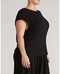 Universal Standard Plus Alida Draped Liquid Jersey Boat-Neck Top