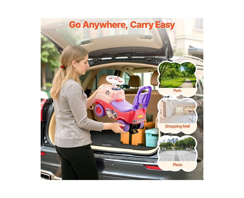 Yobtop Ride On Toddler Push Car - Horn and Music, Under-seat Storage, Foot-to-Floor Walker, 48.5 lbs Load Capacity, for Boys Girls 19-36 Months