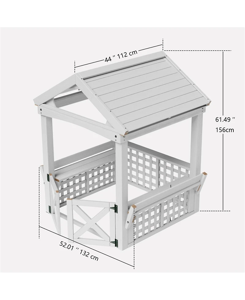 Yobtop Modern Outdoor Wooden Playhouse for Children