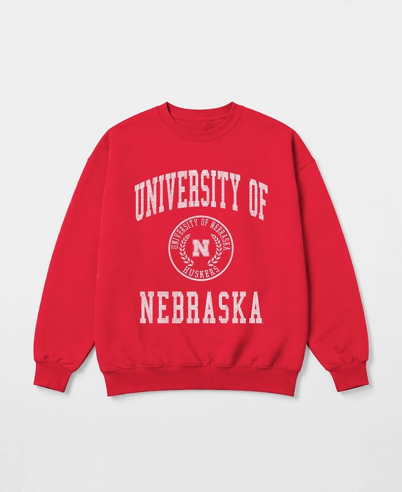 Gameday Couture Women's Nebraska Huskers Prime Play Oversized Graphic Fleece Sweatshirt