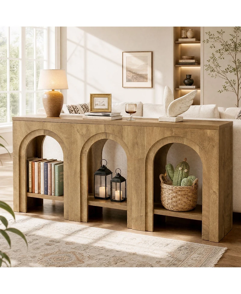 Tribesigns Solid Wood Console Table with Storage, Entryway Table