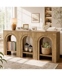 Tribesigns Solid Wood Console Table with Storage, Entryway Table
