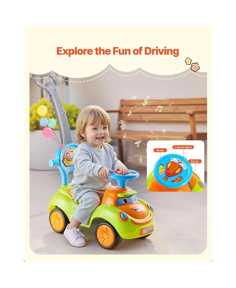 Yobtop 3-in-1 Foot-to-Floor Ride On Push Car, 55 lbs Capacity, Ages 1+