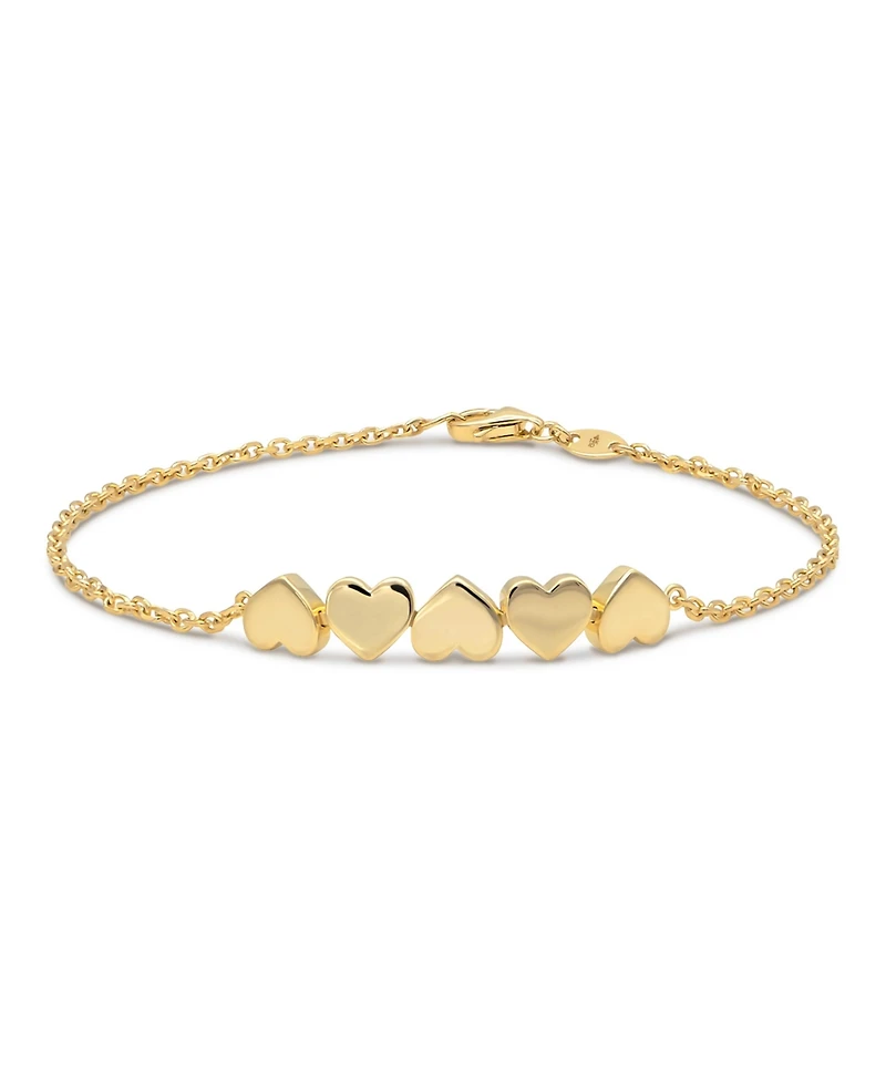 Devata Sweet Heart Chain Bracelet in 14K Gold, 6.5 in adj to 7.5 in, approx. 2.8 grams