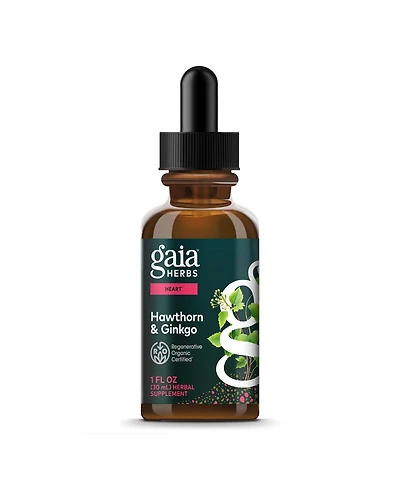 Gaia Herbs Hawthorn and Ginkgo Regenerative Certified Tinctures 1 fl oz