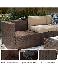 Aoxun 7-Piece Wicker Patio Furniture Set, Outdoor Sectional Sofa with Thick Cushions for Backyard Garden Poolside