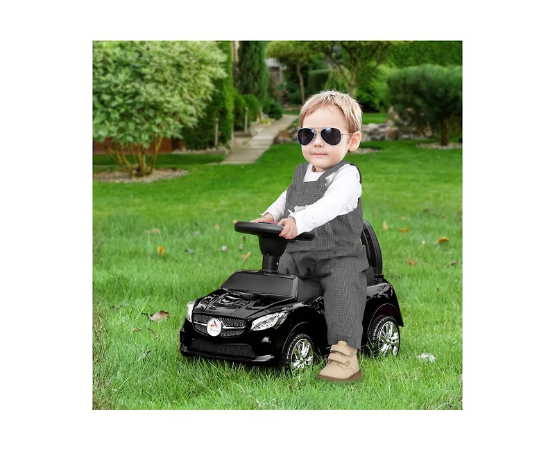 Yobtop Kids Ride On Push Car - Foot-to-Floor Walking Sliding Toy Car for Toddler with Working Horn, Music, Headlights and Storage