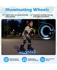 Sugift Adjustable Kids Inline Skates 4 Expandable Sizes with Led Wheels and Heel Brake Ages 5-7