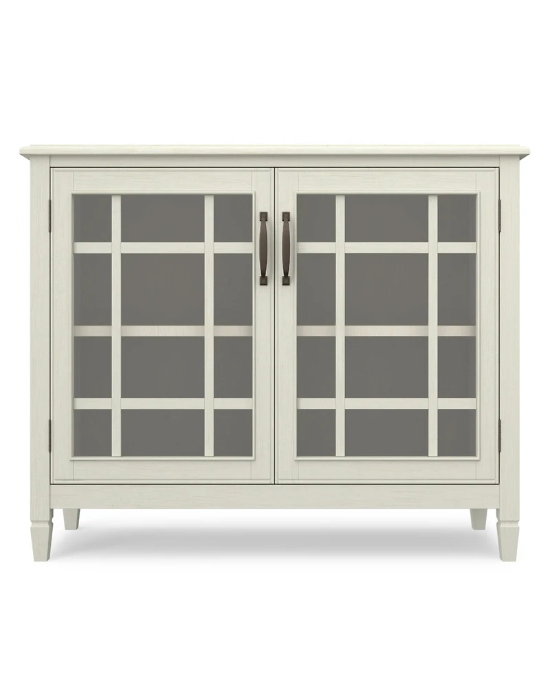 Simpli Home Connaught Solid Wood Low Storage Cabinet in Antique White