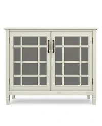 Simpli Home Connaught Solid Wood Low Storage Cabinet in Antique White