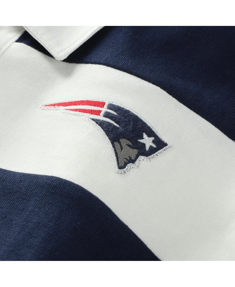 47 Brand Women's Navy/White New England Patriots Clubhouse Hall Raven RugbyLong sleeves T-Shirt