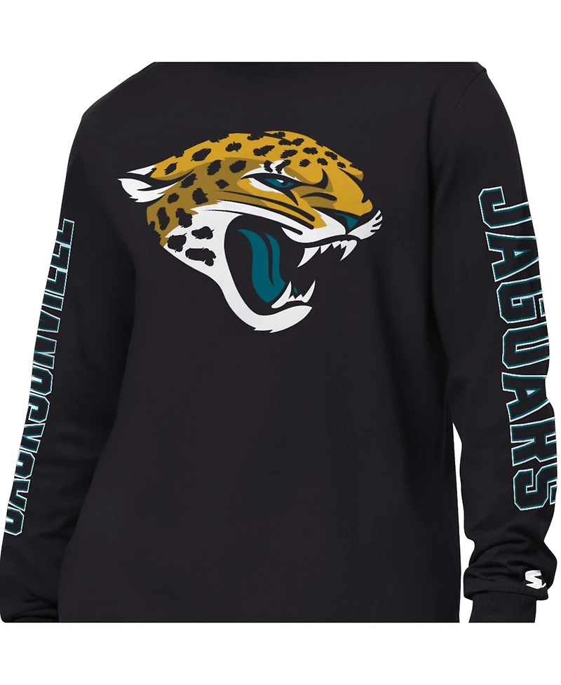 Starter Men's Black Jacksonville Jaguars Clutch Hit Ii Long-Sleeve T-Shirt