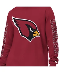 Starter Men's Cardinal Arizona Cardinals Clutch Hit Ii Long-Sleeve T-Shirt