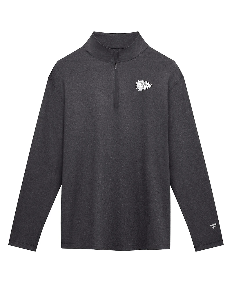 Fanatics Men's Charcoal Kansas City Chiefs Clutch Quarter-Zip Pullover Sweatshirt