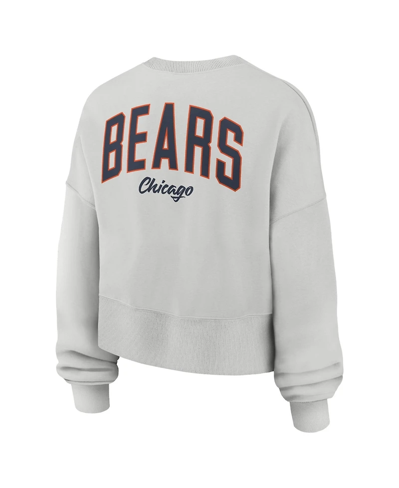 Nike Women's Gray Chicago Bears Oversized Primetime Phoenix Fleece Sweatshirt