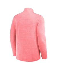 Fanatics Men's Heather Red Chicago Blackhawks Clutch Boarding Poly Quarter-Zip Pullover Sweatshirt