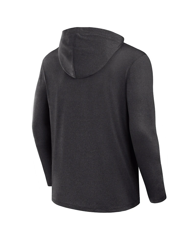 Fanatics Men's Charcoal Los Angeles Dodgers ClutchLong sleeves Hooded T-Shirt
