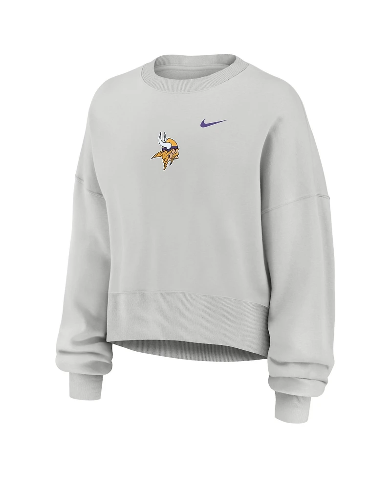 Nike Women's Gray Minnesota Vikings Oversized Primetime Phoenix Fleece Sweatshirt