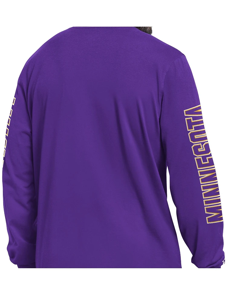 Starter Men's Purple Minnesota Vikings Clutch Hit Ii Long-Sleeve T-Shirt