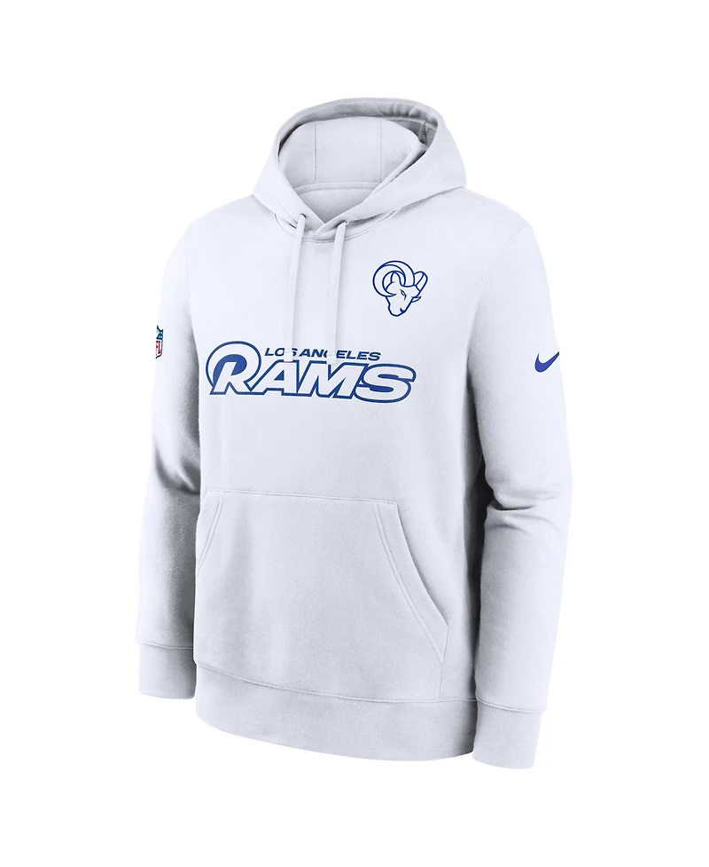 Nike Men's Los Angeles Rams Fearsome White End Drive Fleece Hoodie