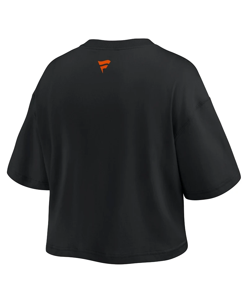 Fanatics Women's Black Chicago Bears Americana Cropped T-Shirt