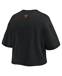 Fanatics Women's Black Chicago Bears Americana Cropped T-Shirt