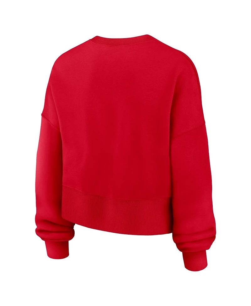 Nike Women's Red Kansas City Chiefs Oversized Phoenix Fleece Sweatshirt