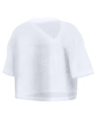 Fanatics Women's White Green Bay Packers Oversized Mesh Cropped V-Neck Jersey