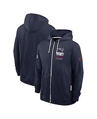 Nike Men's Navy New England Patriots Sideline Standard Issue Quarterback Scramble Dri-fit Full-Zip Hoodie