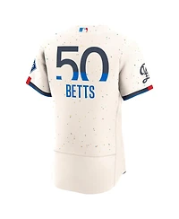 Nike Men's Cream Mookie Betts Los Angeles Dodgers City Connect Authentic Sponsor Patch Jersey