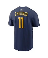 Nike Men's Jackson Chourio Navy Milwaukee Brewers Name Number T-Shirt