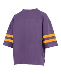 Pressbox Women's Purple Lsu Tigers Wayne Tyler Cropped T-Shirt