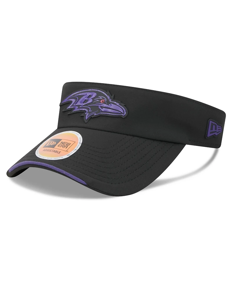 New Era Men's Black Baltimore Ravens 2026 Sideline Adjustable Visor Hat