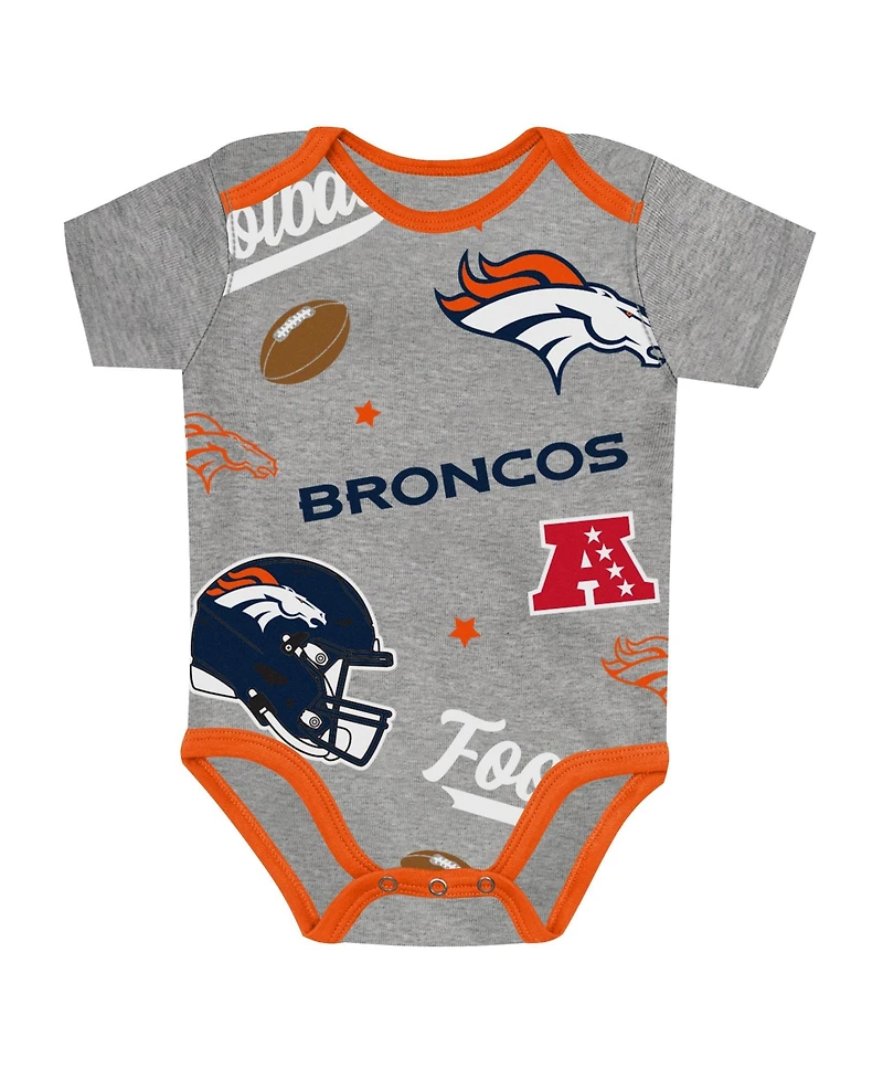 Outerstuff Baby Boys and Girls 3-Piece Denver Broncos First Round Pick Creeper