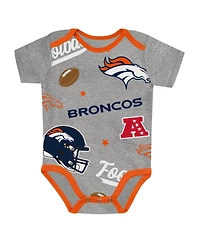 Outerstuff Baby Boys and Girls 3-Piece Denver Broncos First Round Pick Creeper