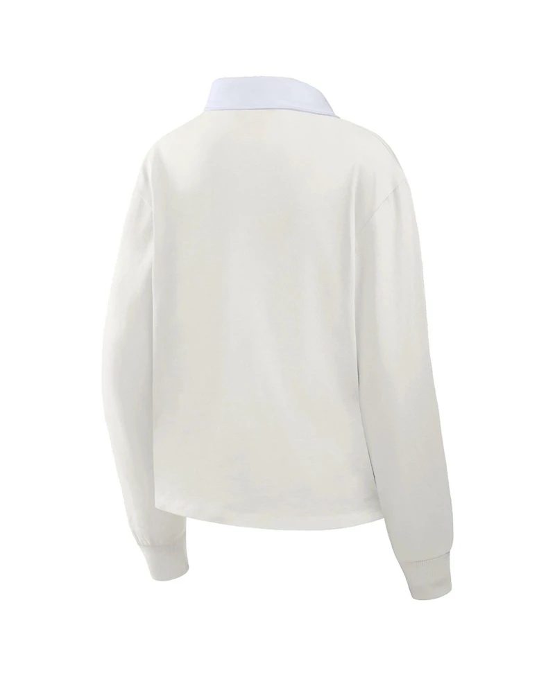 Fanatics Women's Cream Dallas Cowboys Heritage Play Action RugbyLong sleeves Polo Shirt